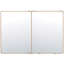 프리미엄 욕실 슬라이드장 골드 1200 x 800 mm, 화이트