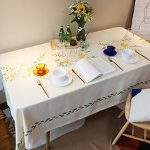 알럽홈 플라워 보헤미아 린넨 식탁보, TYPE 04, 60 x 60 cm