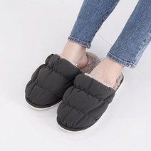여성용 셔링 패딩 퍼 슬리퍼 S-00A