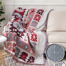 레드톤 눈송이 페르시아 스타일 레트로 소파 커버 담요