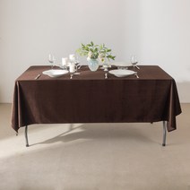 대성섬유 벨벳 루핑 테이블보, 브라운, 대(270 x 150 cm)