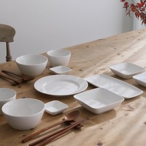 로코리빙 로데 2인 사각 식기 세트, 화이트, 4종 x 2p + 3종