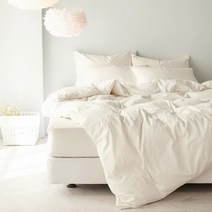 라뽐므 아띠끄 면 40수 트윌 이불커버 + 베개커버 + 강추위용 코튼 구스이불 세트