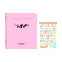 워너디스 플레인 접착식 앨범 + 데코 스티커, 25매, 02 크림 피치