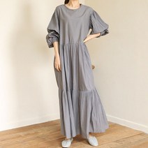 비나인 후드리 플리츠 원피스