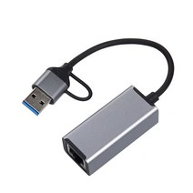 Coms USB C타입 앤 A타입 to RJ45 랜 변환젠더, JA051