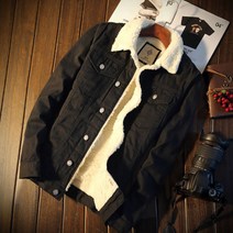 남성용 뉴 벨벳 양모 코튼 데님 재킷