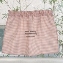 날아라미쎄스깡 차량용 햇빛 가래개 다용도 바란스 커튼, 레터링 체크핑크, 1개