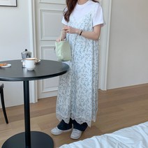 여성용 에비프 레이스 뷔스티에 플라워 롱 원피스 OPS7423K23