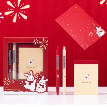 카코 미도트 레빗 젤펜 볼펜 메모지 엽서 선물 세트, 혼합색상, 1세트