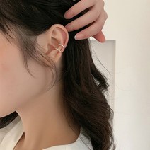 여성용 디아더컬러 써지컬스틸 데일리 미니 큐빅 이어커프 귀걸이 DW_147