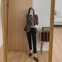 패션풀 여성용 저스틴 블랙 일자 데님 팬츠 27129