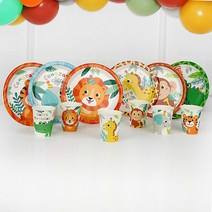 조이파티 테이블 패키지 애니멀프렌즈 접시 6종 x 2p + 컵 6종 x 2p 세트, 24p, 1세트