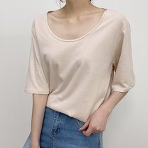 마이시즌 여성 머츠 유넥 반팔 티셔츠