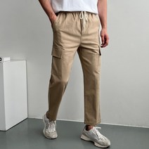 남성용 로댄티 면 카고 밴딩 팬츠