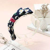 비단길 콘테 데이지패턴 리본 머리띠