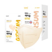 다나마스크 에어숨 컬러 소형 KF94, 1개입, 30개, 연한갈색