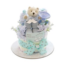 베이비베이커리 유아용 NEW램스 앤 베어 기저귀케익 돌, 블루