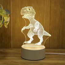 쿼르디 LED 아크릴 3D 무드등 USB 온오프 스위치 공룡, 혼합색상