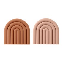 애쉬 레인보우 인테리어 소품 절연 냄비매트 2종 세트, 오렌지, 핑크, 1세트