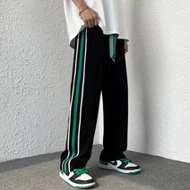 남성용 블랙101 샤리에커 라인 롱 와이드 트레이닝 팬츠 A234MF00025