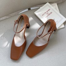 코나블루 여성용 스퀘어 통굽 샌들 힐 8.5cm DT3028