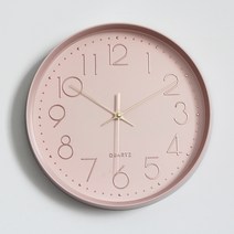 MEO 심플 모던 무소음 벽시계 30cm, 베이비 핑크