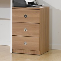 스텔홈 라코라 3단 사이드 서랍장, 오크