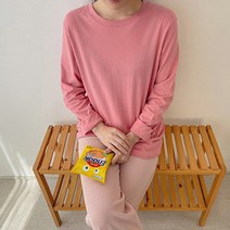 레몬소울 여성용 해카 라운드 무지 긴팔 티셔츠