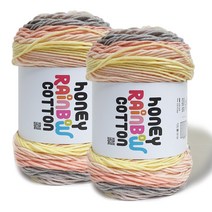 니뜨 허니 레인보우 코튼 뜨개실 100g x 2p, 533레인보우샤베트, 2개