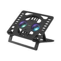엑토 LED RGB 게이밍 노트북 듀얼 쿨링패드 거치대 NBS-26, 블랙