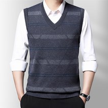 남성용 DM 스트라이프 V넥 베스트