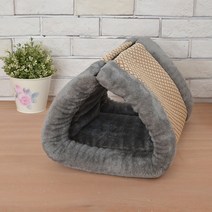 앤티스 반려동물 편한세상 매트형 쿠션 하우스, 체크 그레이