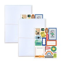 인디고 스토리지 A4 클리어 파일 20매 + 커스텀 스티커, 화이트(파일), 2세트