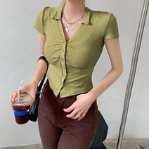 포플러앤씨 도이 카라 반팔 블라우스