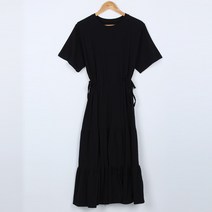 빼빼 허리스트링리본 반팔 캉캉 롱원피스