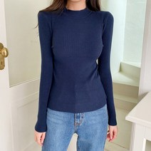 여성용 반하이넥 컬러 골지 니트 NT3470K1C
