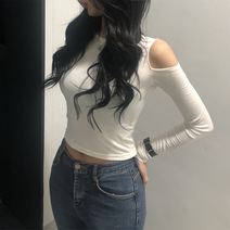 여성용 베니 어깨 트임 티셔츠