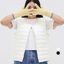 102102 여성용 라운드넥 경량 패딩 조끼