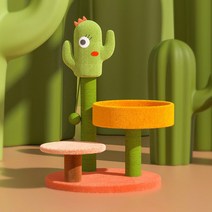 예홈펫 고양이 스크래쳐 선인장 캣타워, 혼합색상, 1개