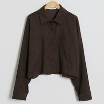 프롬미스 여성용 모모 코듀로이 크롭 셔츠