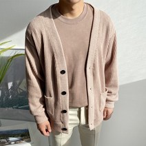 머시따 남성용 오버핏 골지 가디건