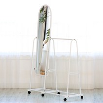 보우데코 리빙스틸 이동식 거울 행거 소, 화이트
