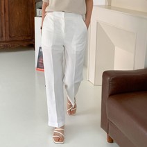 여성용 치쿠린 슬림핏 린넨 일자 슬랙스 cppt10421k27