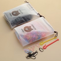 핸날 킹용량 칼라밴드 2종 + 고무줄이지컷 2p + 파우치 2p 세트