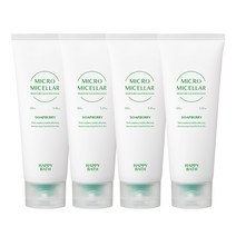 해피바스 마이크로미셀라 솝베리 모이스처 클렌징 폼, 150g, 4개
