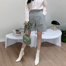 플랜데이 여성용 해커 핀턱 포인트 반밴딩 반바지