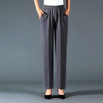 여성용 MA 포켓 빅사이즈 미시룩 밴딩 일자 슬랙스