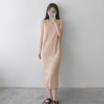 로미스토리 빅사이즈 베이직 민소매 롱 원피스