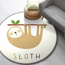 이정데코 동물놀이 원형 러그